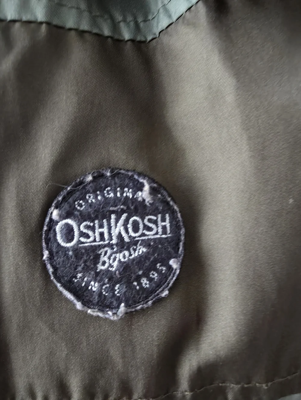 OshKosh B'gosh Toddler Boy 4T Colorblock Winter Jacket Sherpa Lined Olive Brown